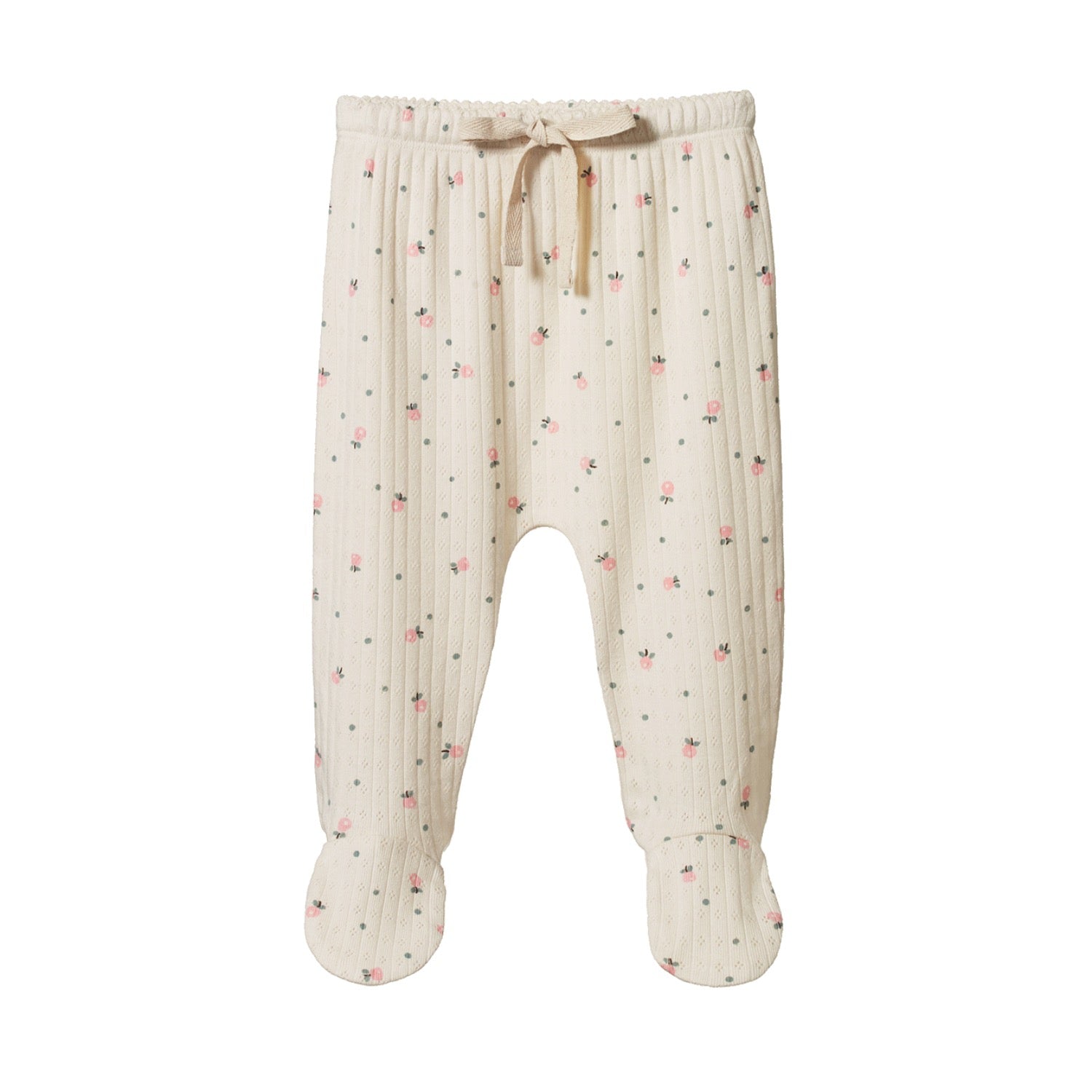 Baby leggings with a subtle pattern posey blossom print by Nature Baby