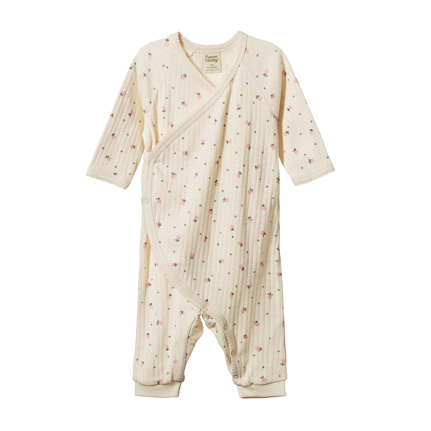 Baby onesie with floral pattern by Nature Baby
