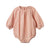 Pink Muslin baby romper with long sleeves on a white background by Nature Baby