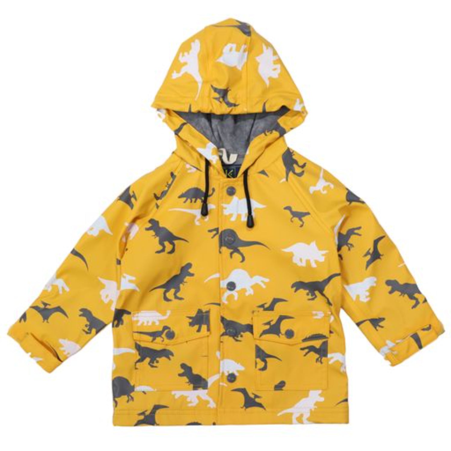 Korango Raincoat Colour Changing Dinosaur Mustard