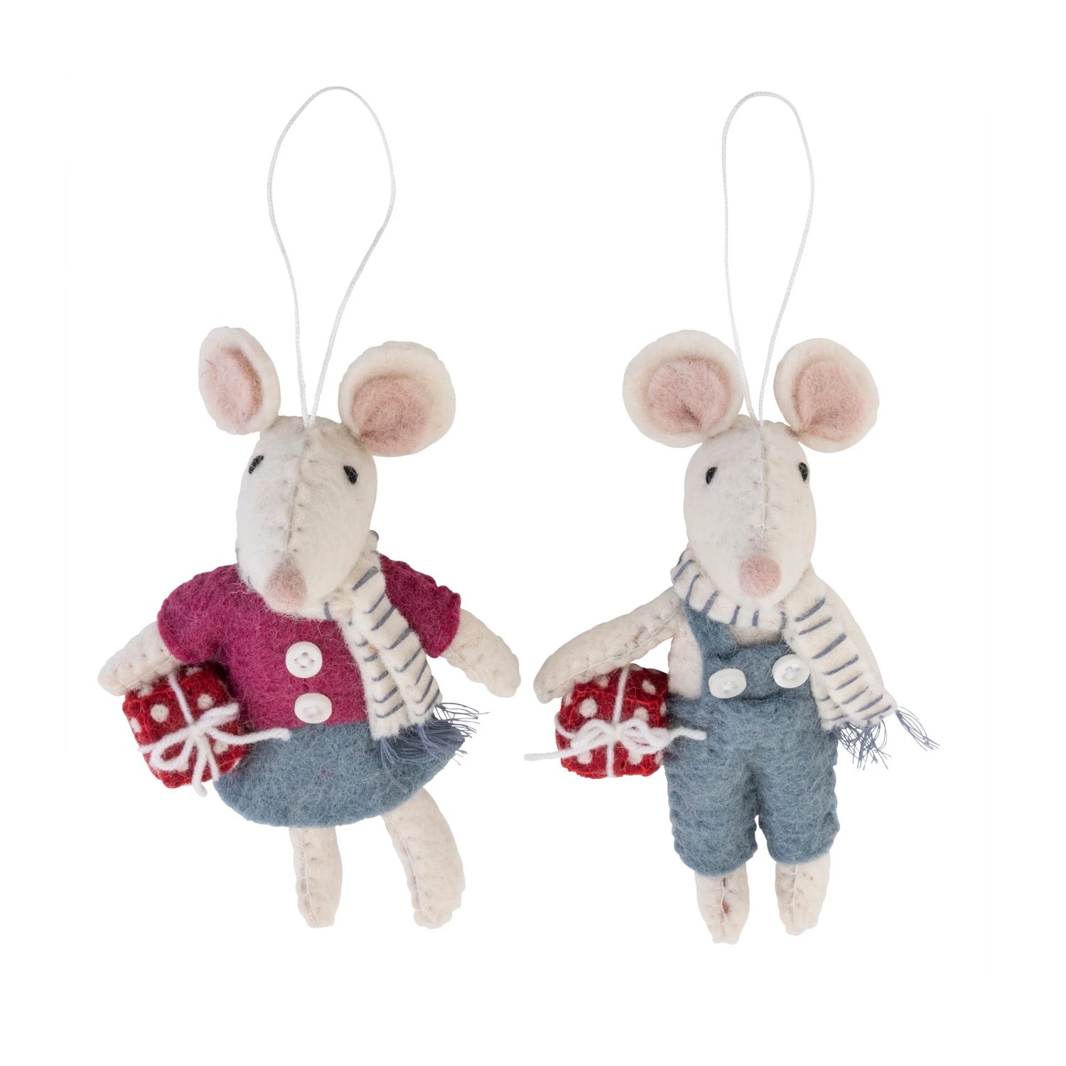 Pashom Christmas Decorations Blue Mice