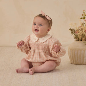 Callie Romper Pink Plaid