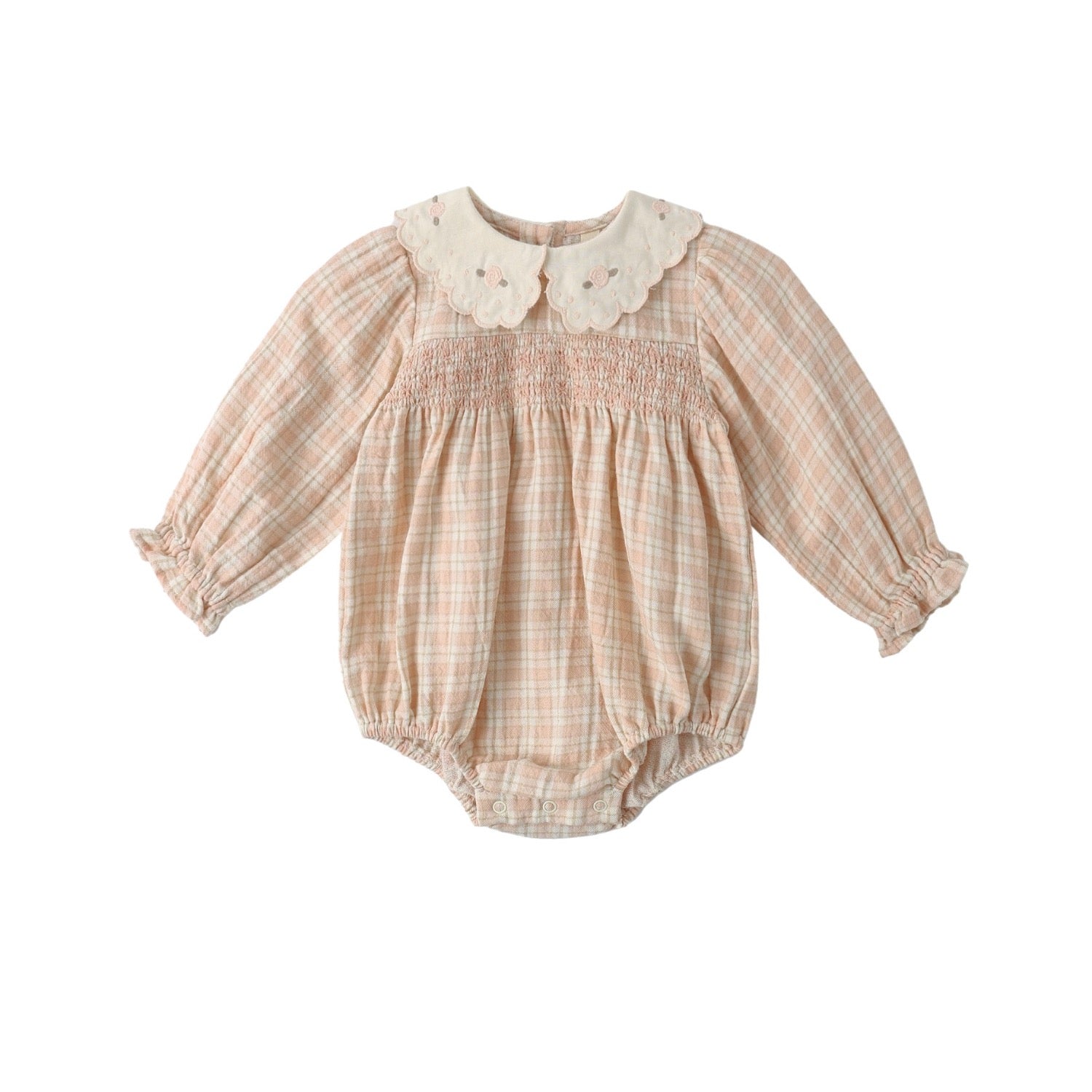 Callie Romper Pink Plaid