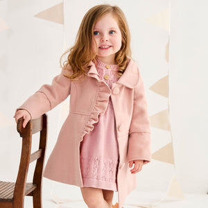 Korango Frill Overcoat Dusty Pink