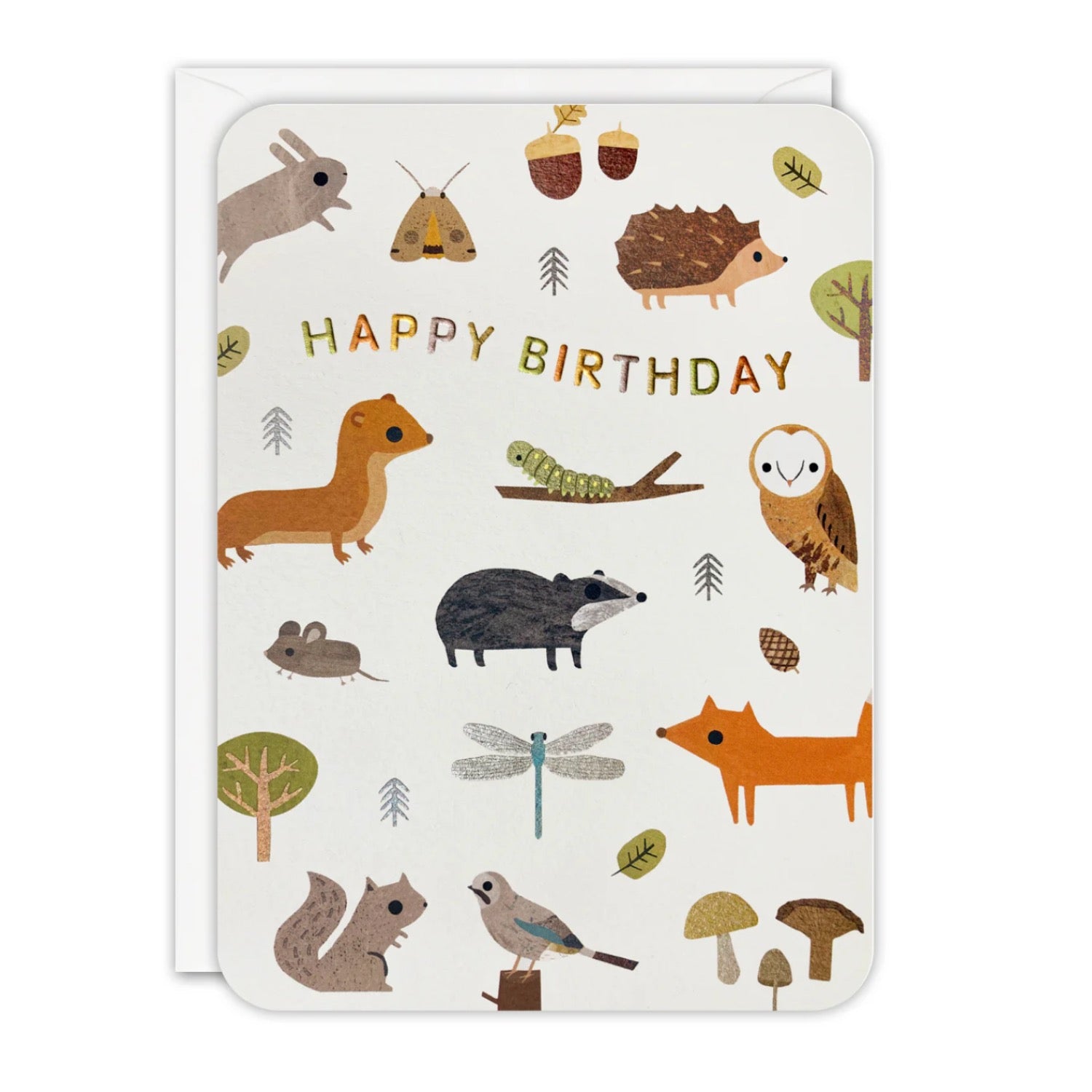 Card "Happy Birthday" Woodland Animals