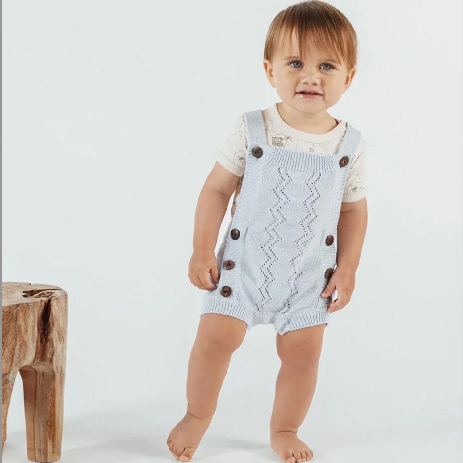 Blue Knit Romper