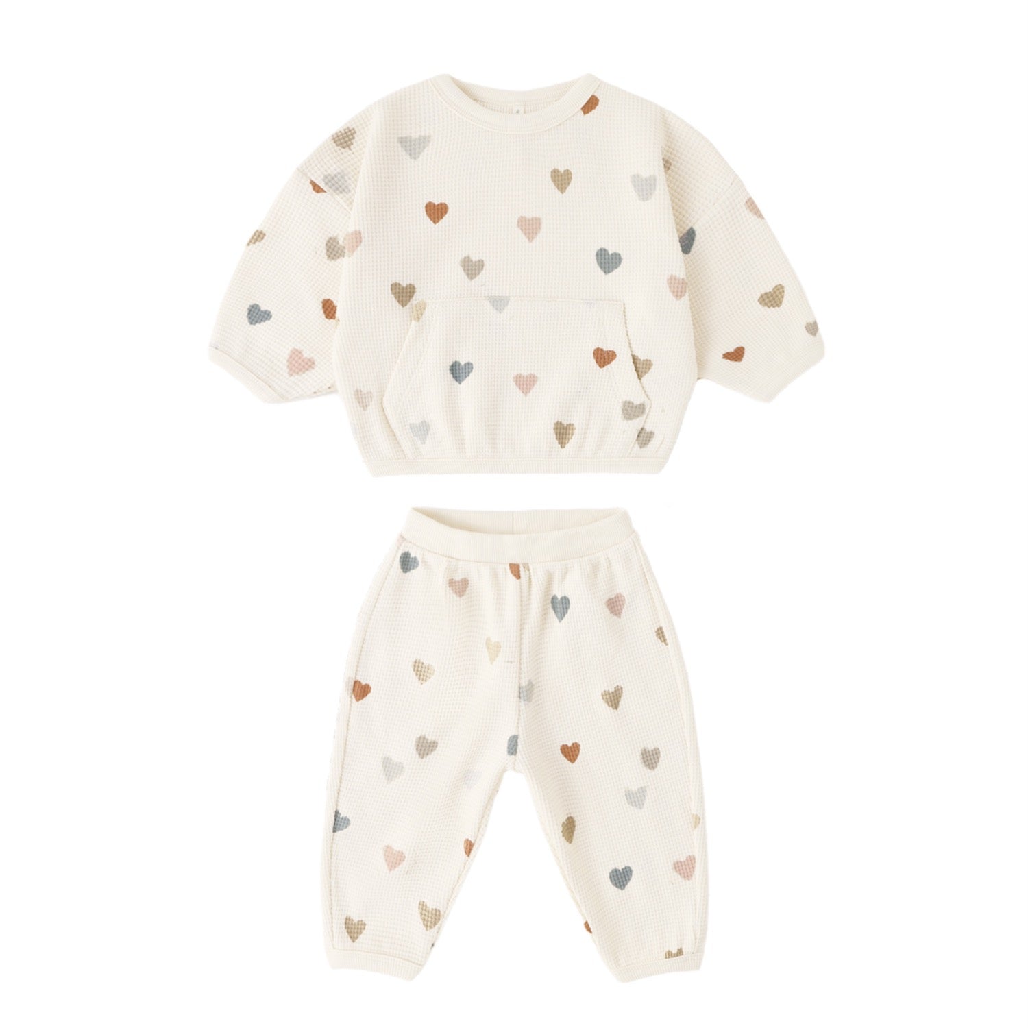 Confetti Hearts Waffle Sweater Set