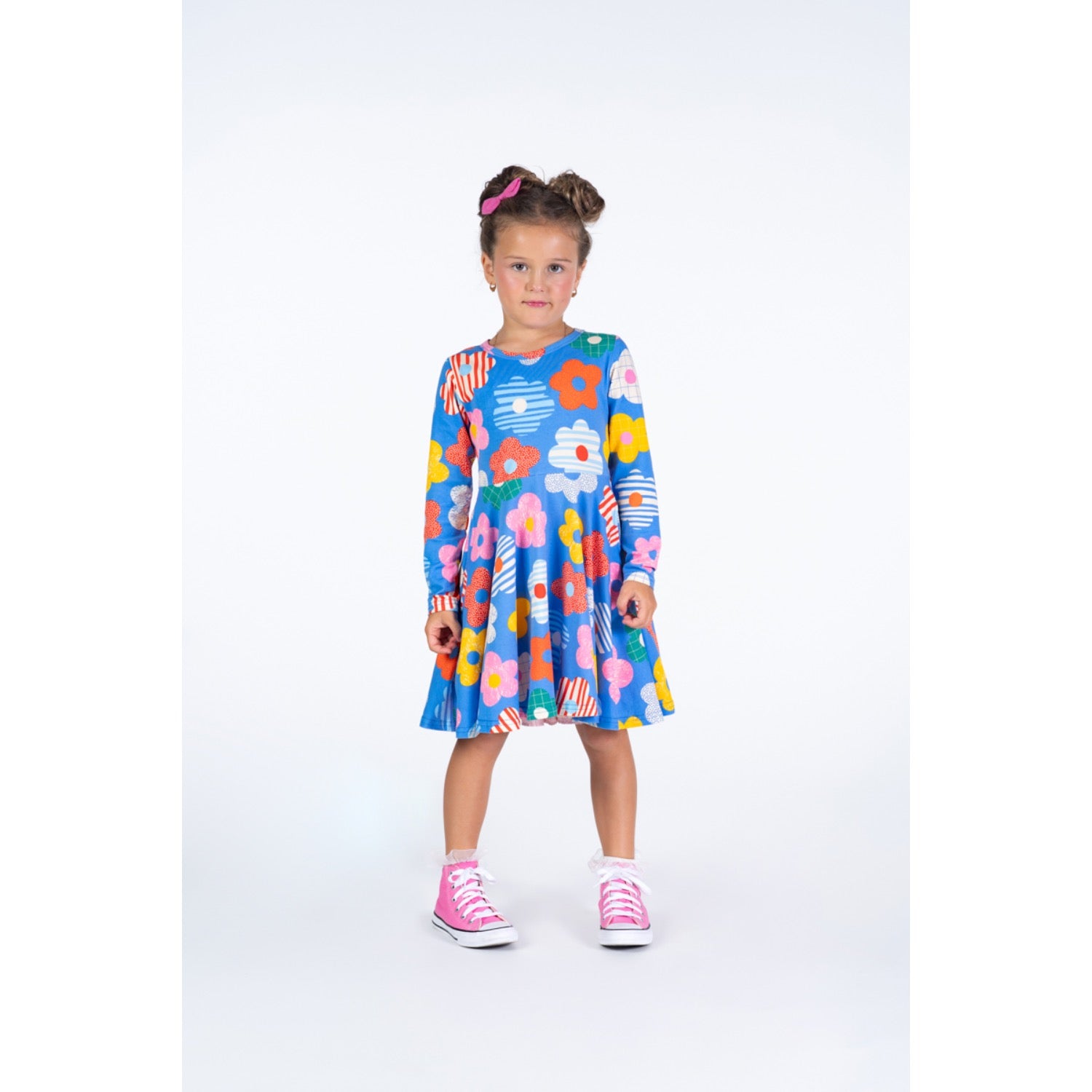 Rock Your Kid Happy Flowers Waisted Dress
