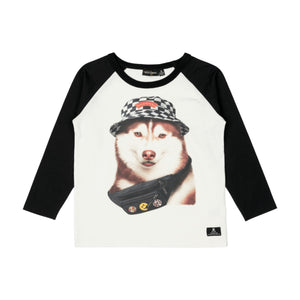 Rock Your Kid Rock n Roll Dog T-shirt Cream Black