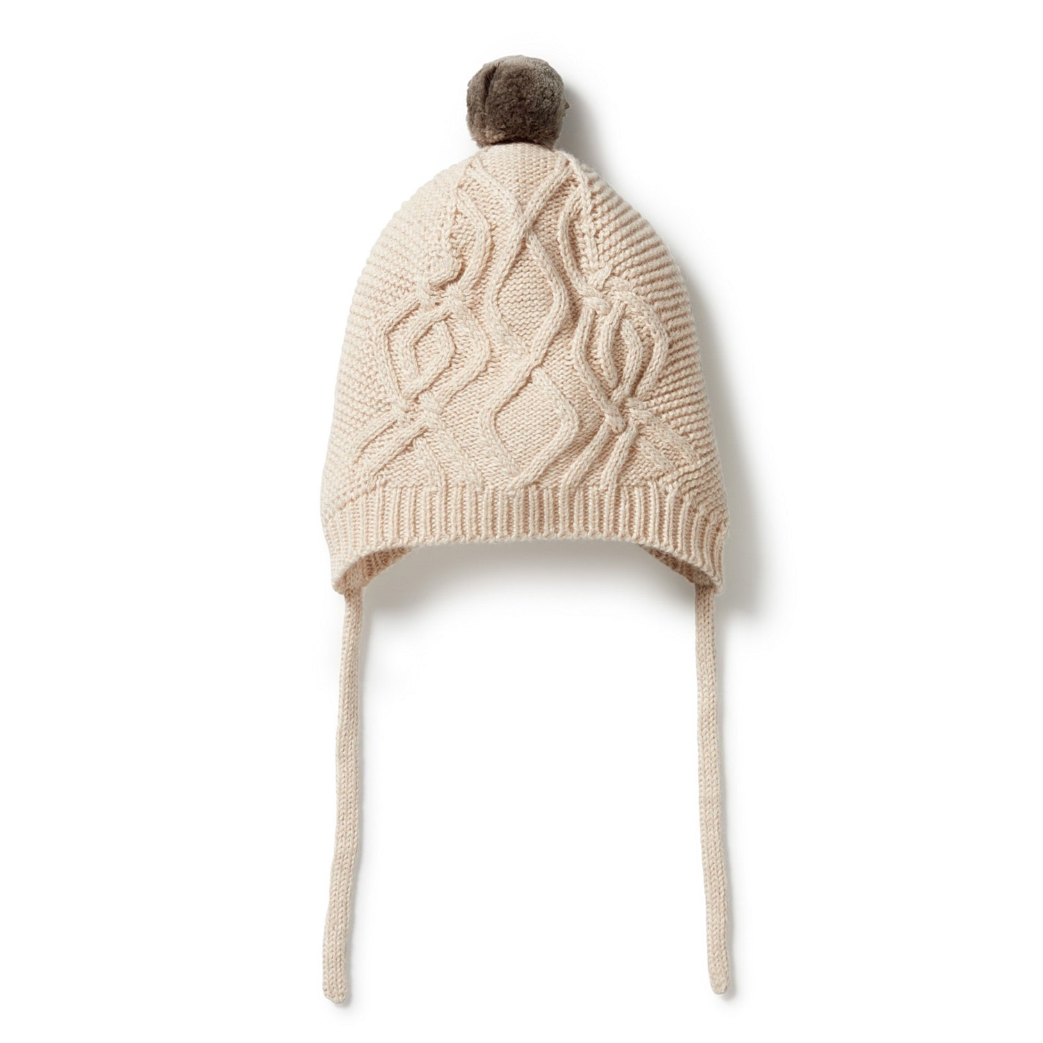 Wilson + Frenchy Knitted Cable Bonnet Oatmeal Melange