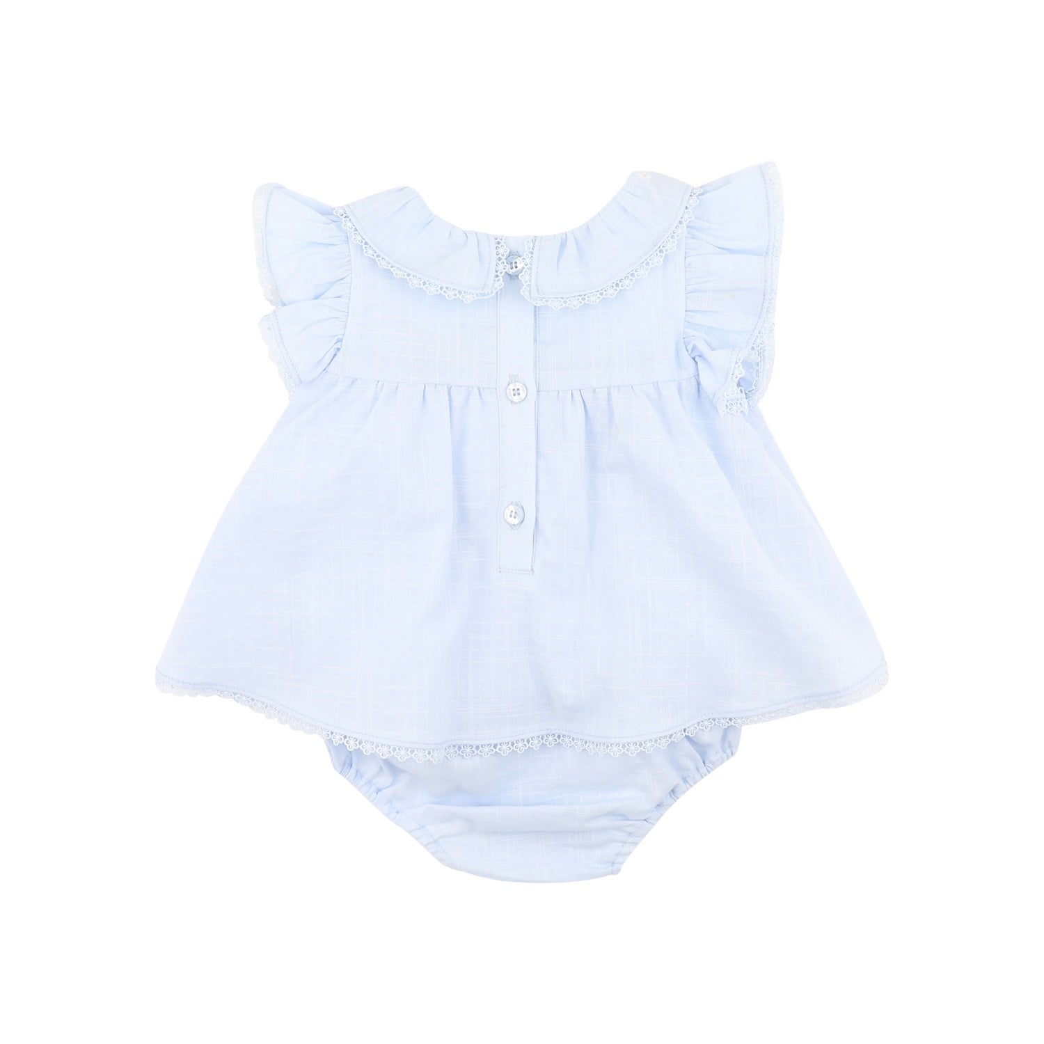 Poppy Embroidered Overlay Dress Bluebell