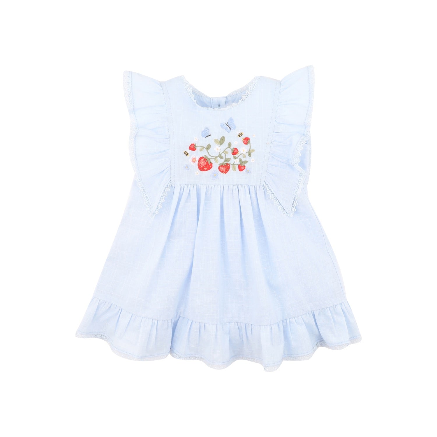 Poppy Embroidered Yoke Dress Bluebell