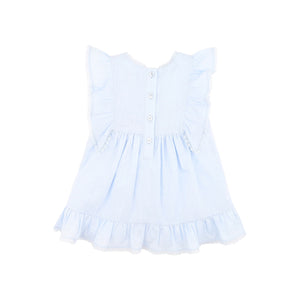 Poppy Embroidered Yoke Dress Bluebell