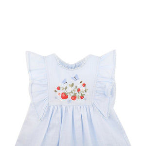 Poppy Embroidered Yoke Dress Bluebell