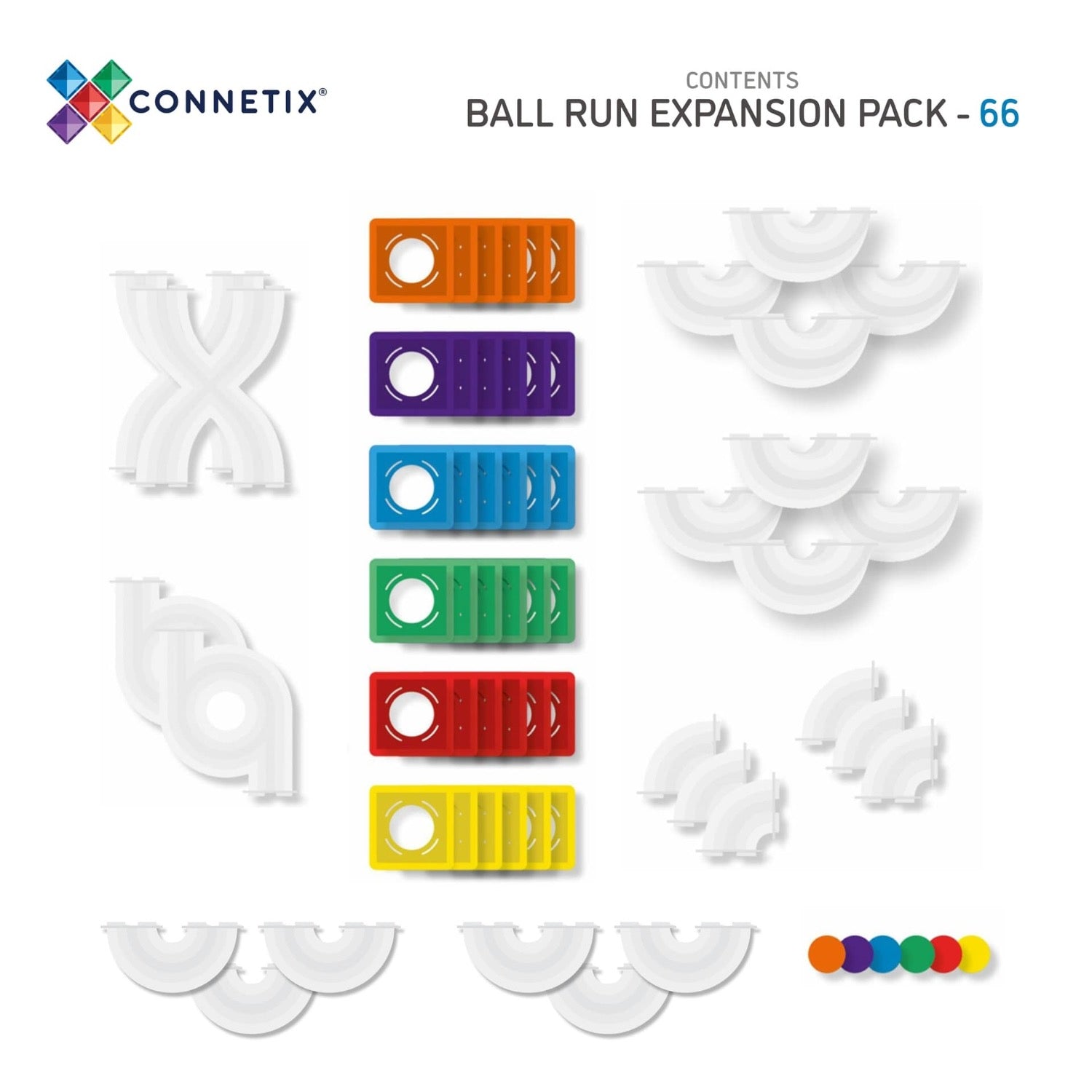 Rainbow Ball Run Expansion Pack 66 Piece