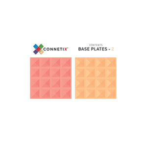 Connetix Tiles Base Plate Pack Lemon Peach 2 Piece