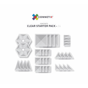 Connetix Tiles Clear Starter Pack 34 Piece