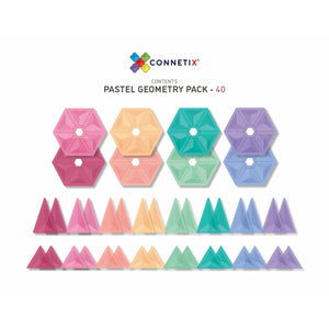 Connetix Tiles Pastel Geometry Pack 40 Piece
