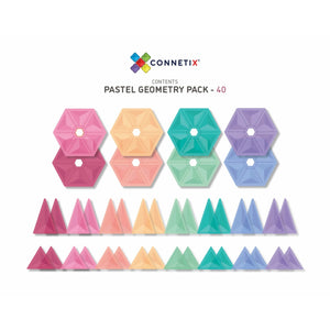 Connetix Tiles 40 Piece Pastel Geometric Pack