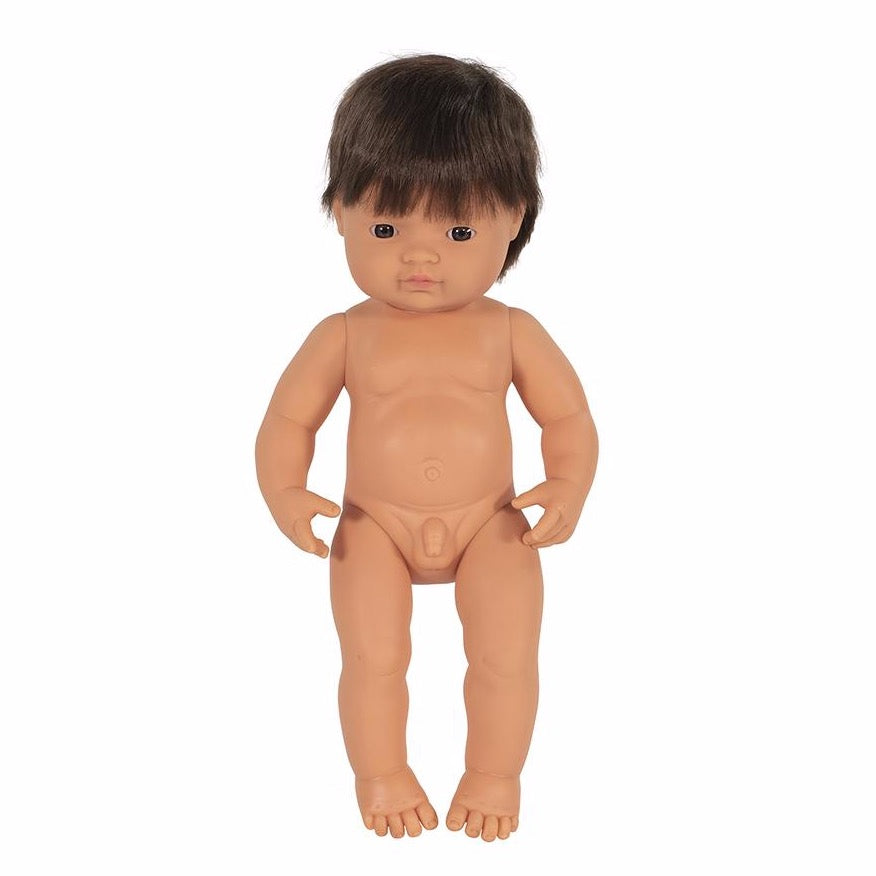 Miniland Caucasian Brunette Boy Doll 38cm