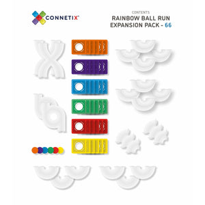 Connetix Tiles Rainbow Ball Run Expansion Pack 66 Piece