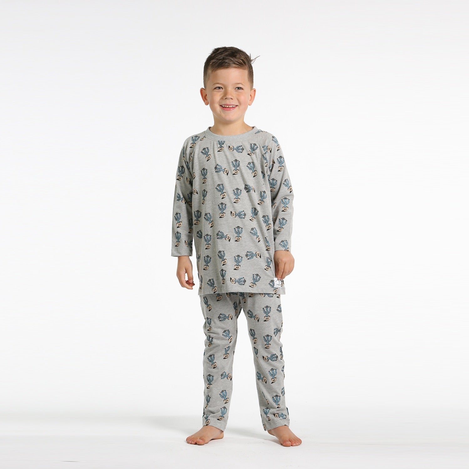 Hello Stranger Cactus Winter PJs Grey Marle