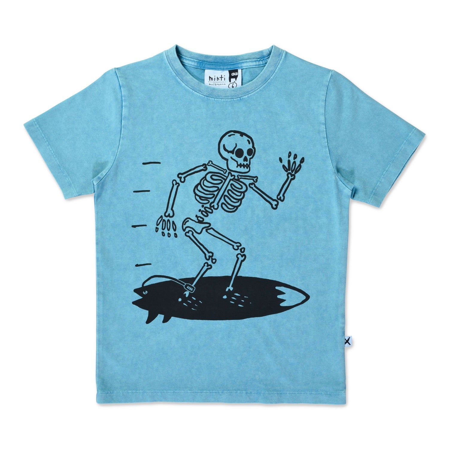 Minti Surfing Skeleton Tee Sky Wash