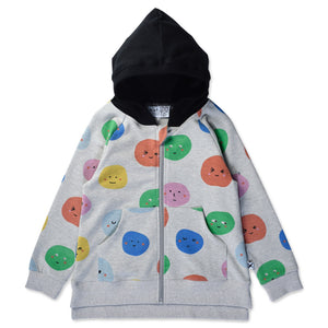 Minti Happy Dots Zip Up Grey Marle