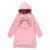 Minti Lovely Rainbow Furry Hoodie Dress Muted Pink