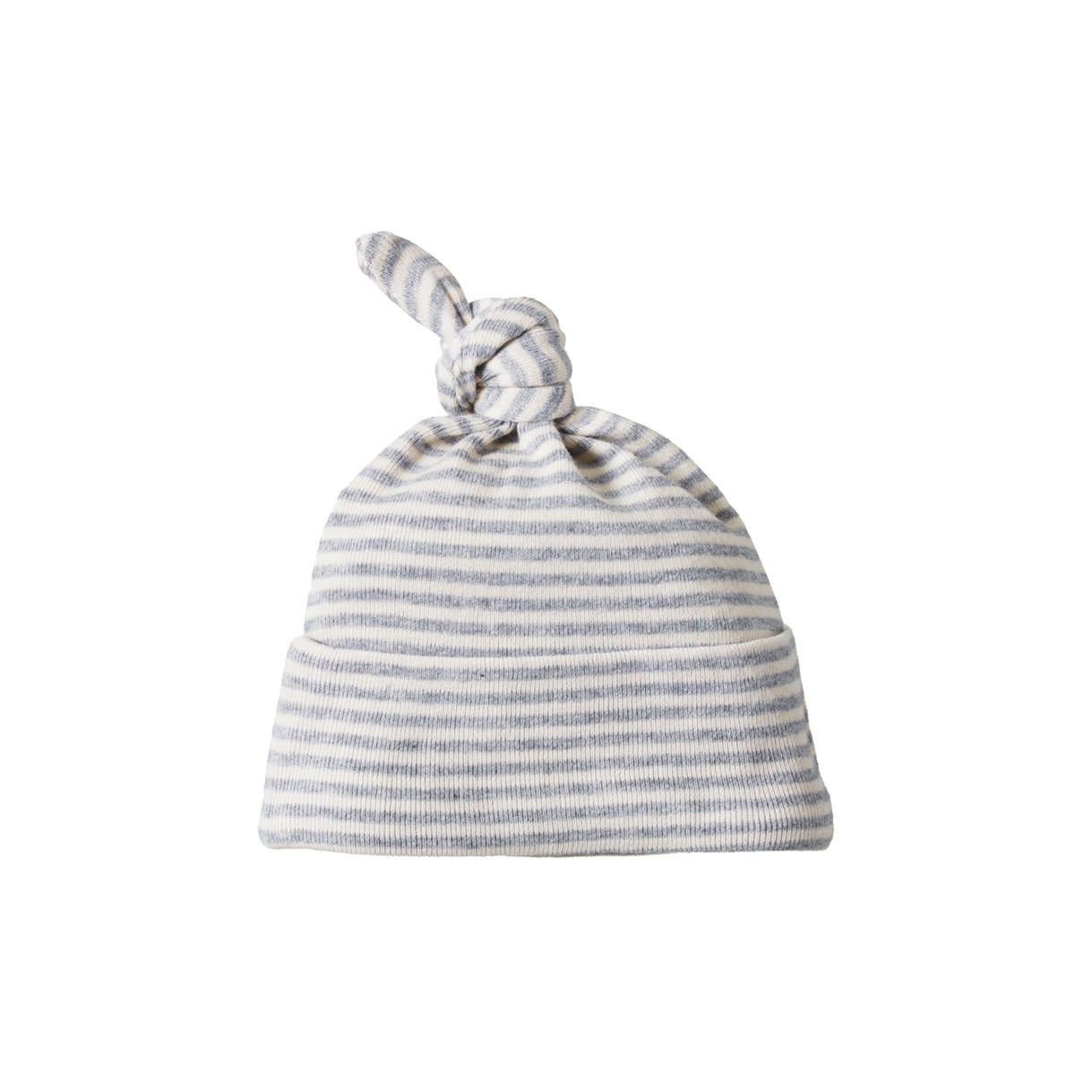 Nature Baby Knotted Beanie in Grey Marl Stripe
