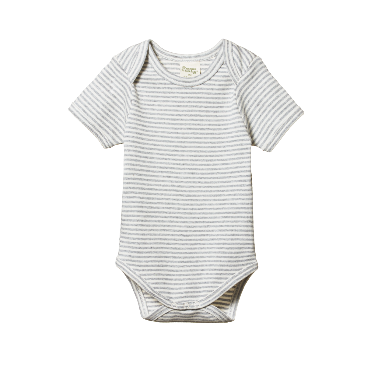 Nature Baby Short Sleeve Bodysuit in Grey Marl Stripe