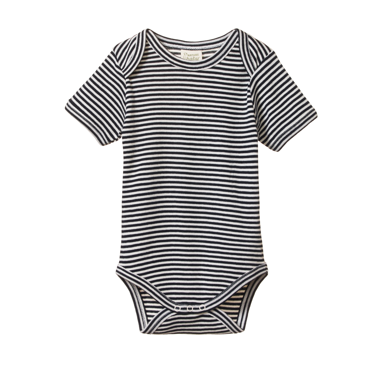 Nature Baby Short Sleeve Bodysuit in Navy Stripe