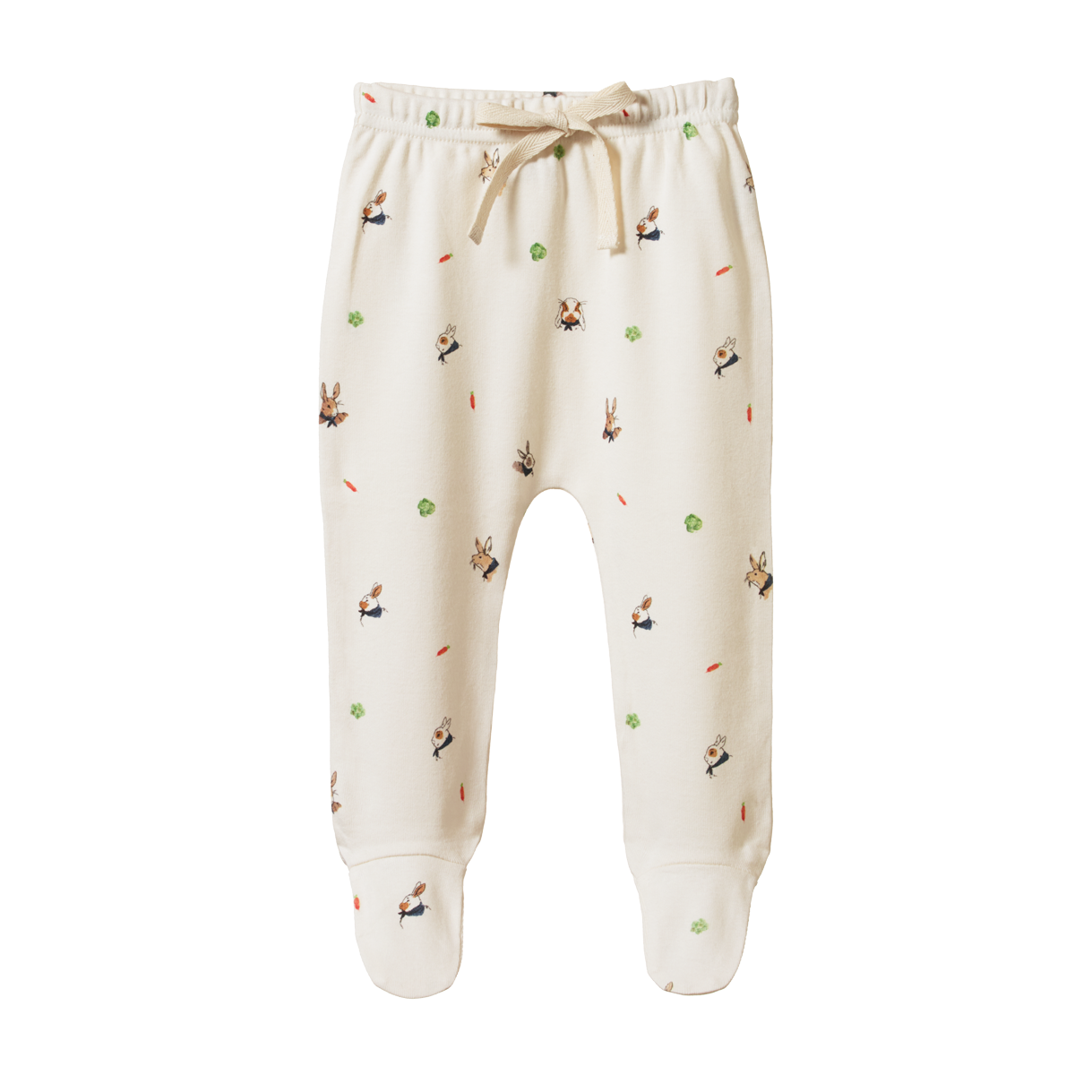 Nature Baby Footed Romper Bunny Garden Print