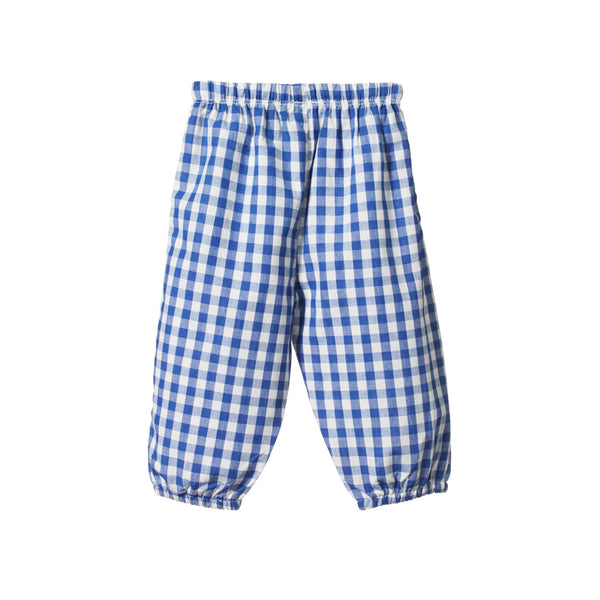 Nature Baby Gingham Sunny Pants Isle Blue Check Monkey Kids