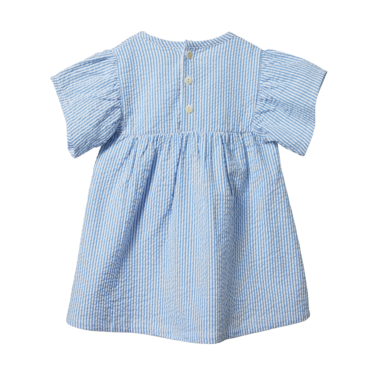 Nature Baby Sailor Dress -Seersucker Blue Stripe