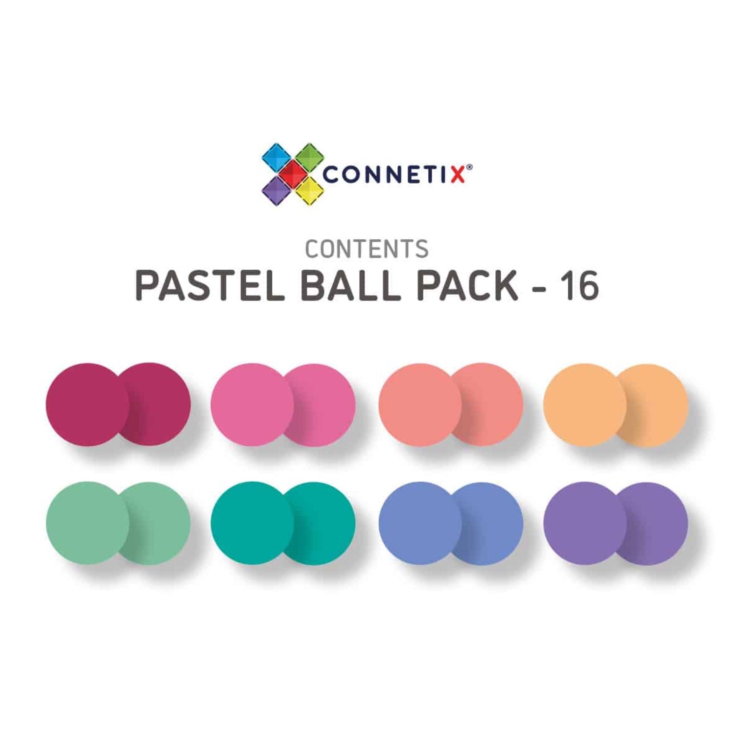 Connetix Tiles Pastel Ball Pack 16 Piece