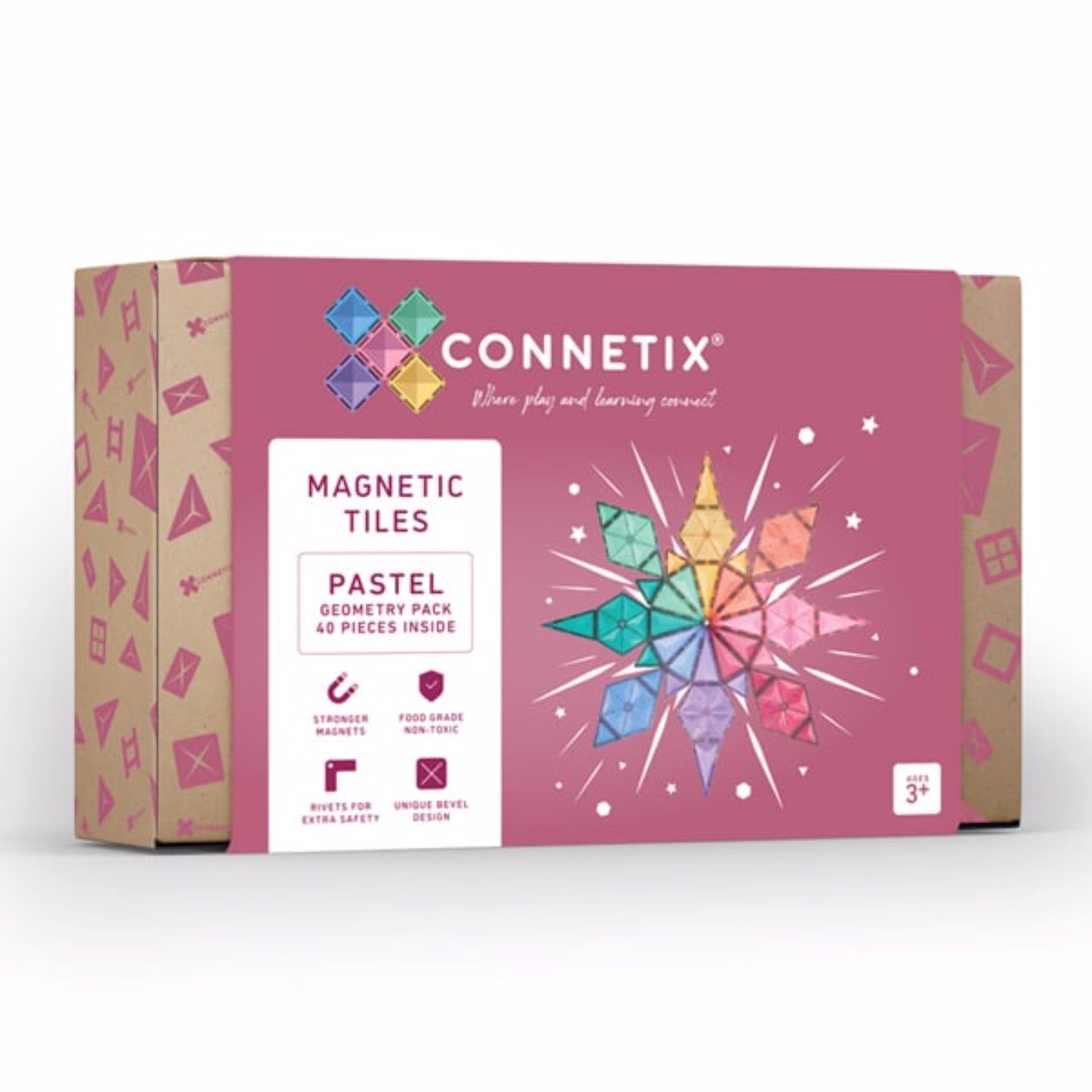 Connetix Tiles Pastel Geometry Pack 40 Piece