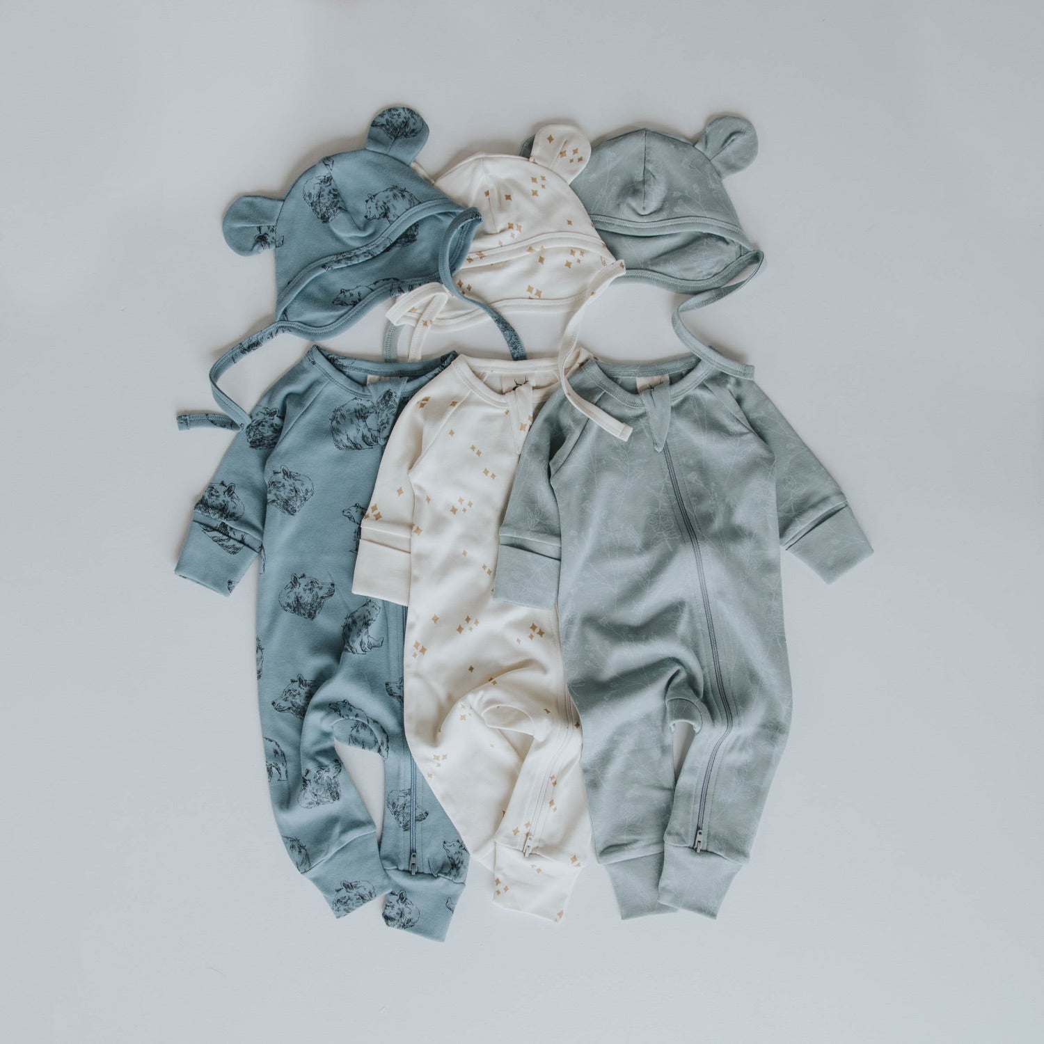 Buck & Baa Organic Bear Hat Sky Bears