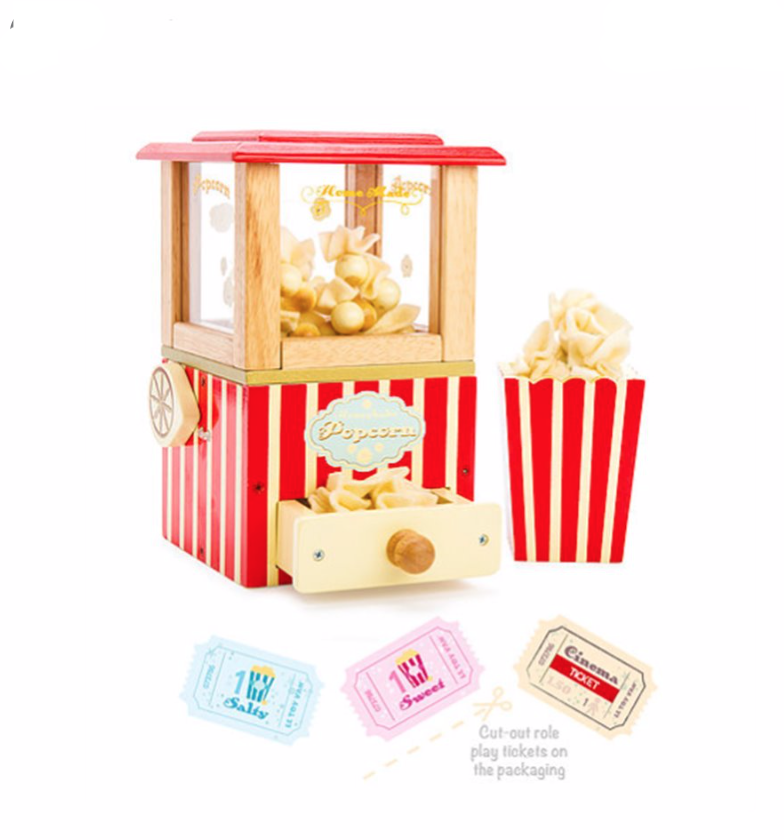 Honeybake Wooden Toy Popcorn Machine