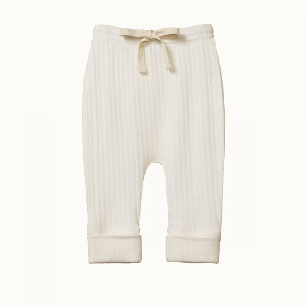 Nature Baby Pointelle Drawstring Pants in Natural colour