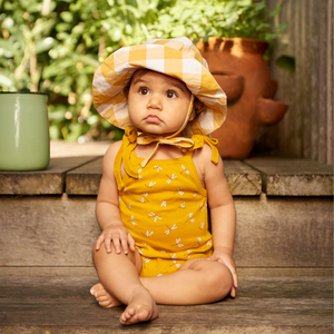 Nature Baby Ruffle Suit - Dragonfly Honey Print