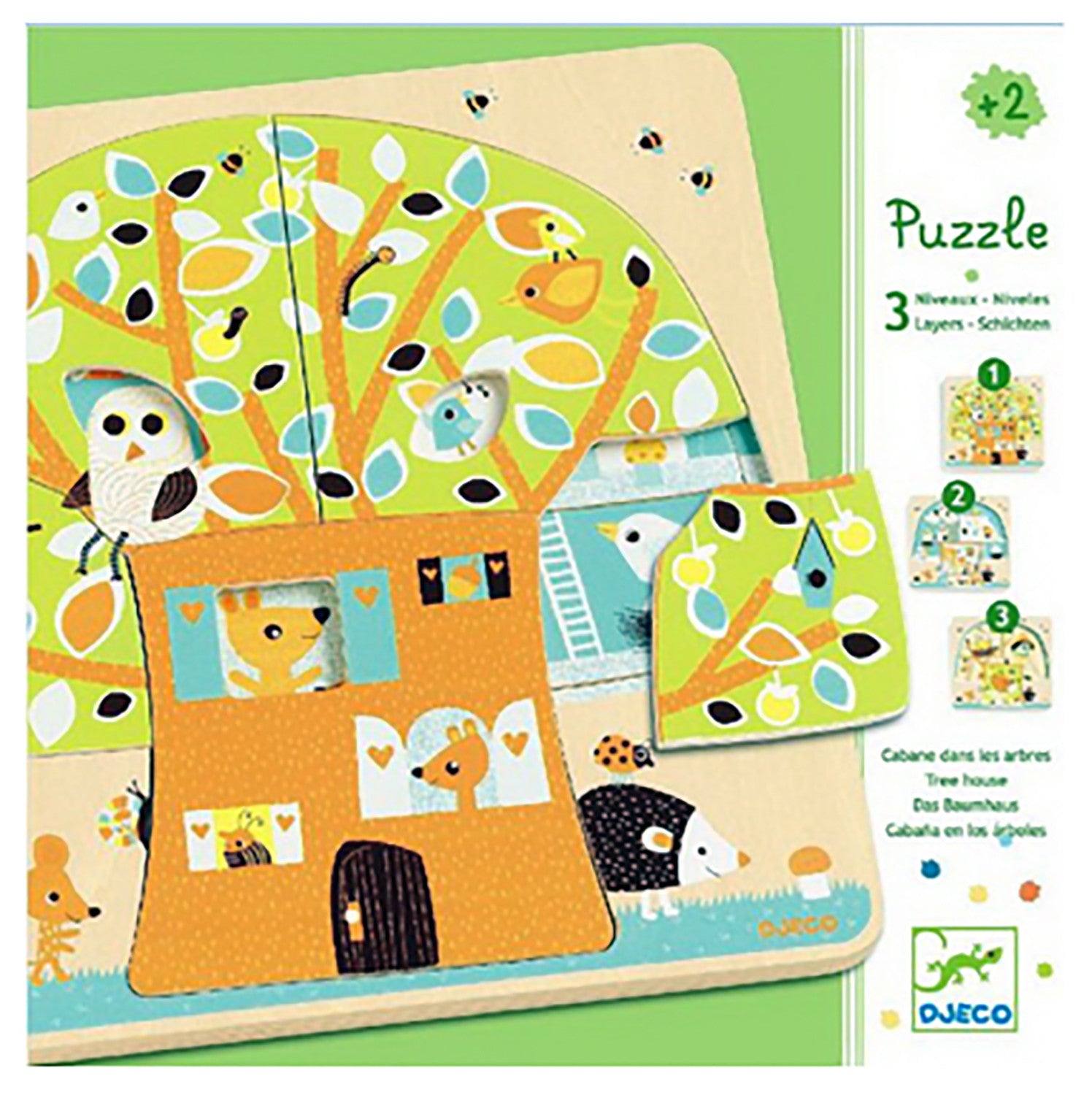 Djeco Puzzle 3 Layer Wooden Puzzle Treehouse