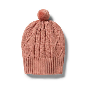 Wilson + Frenchy Knitted Cable Hat Tan