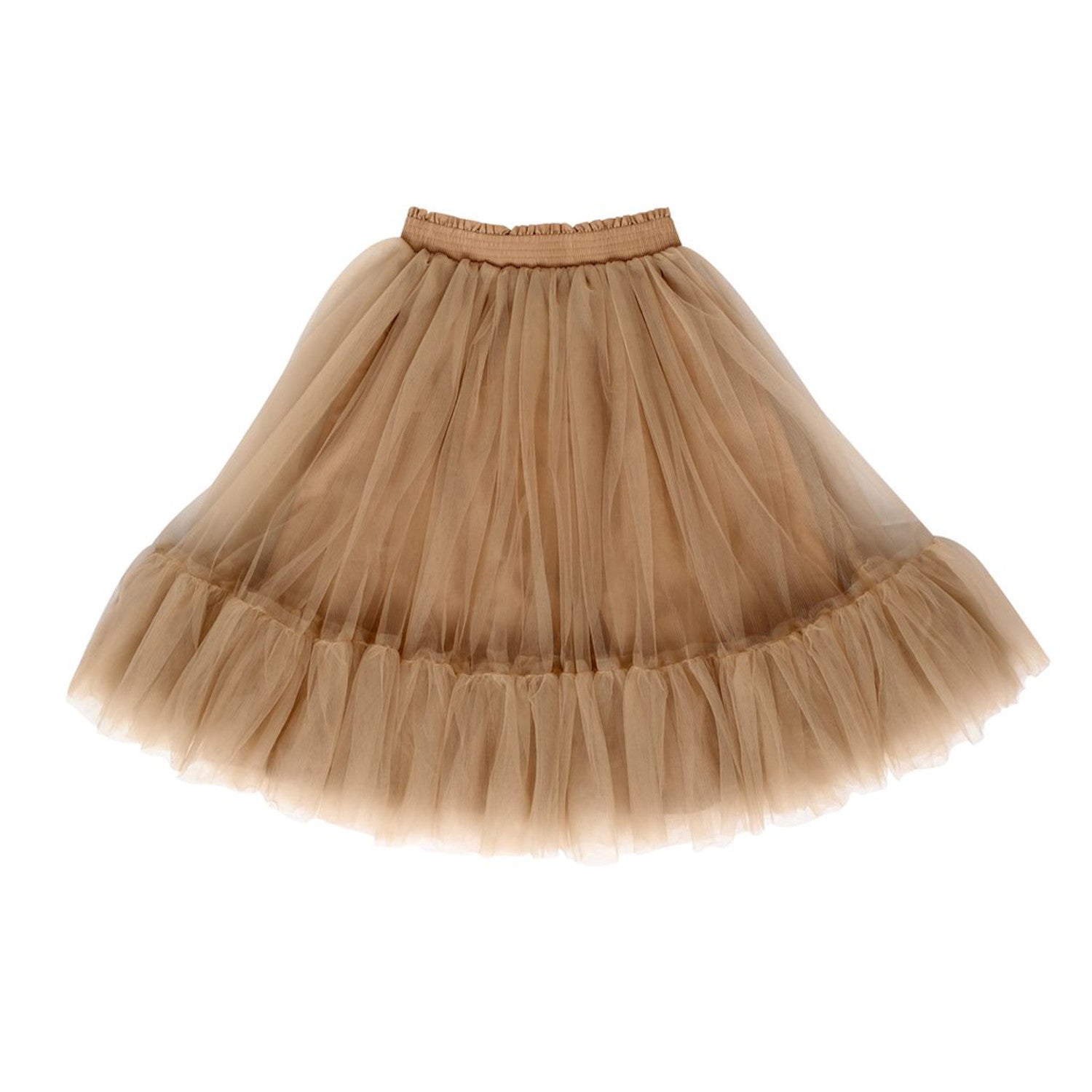 Aubrie Romantic Ruffle Tutu Latte Tulle - Monkey Kids