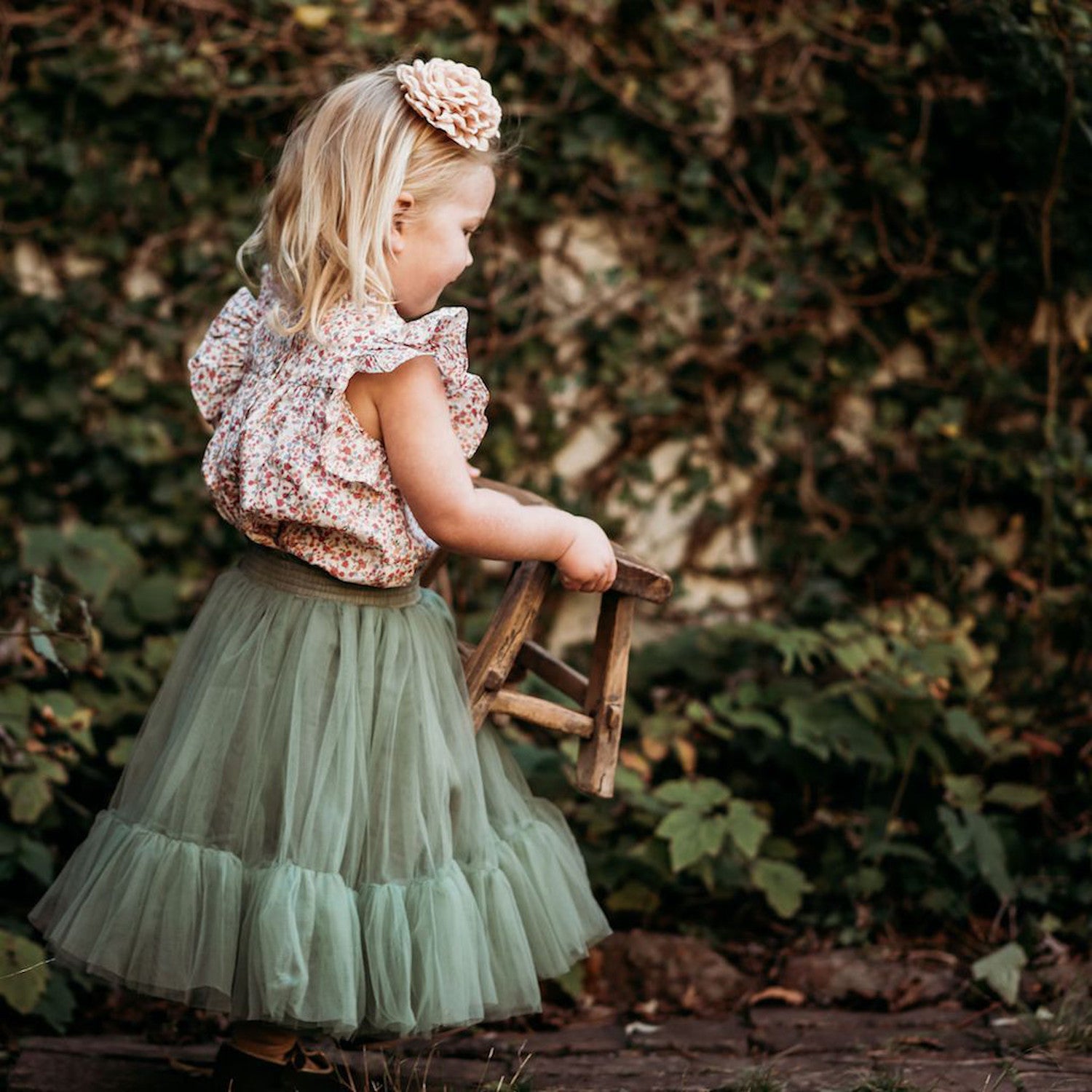 Aubrie Romantic Ruffle Tutu Basil Tulle