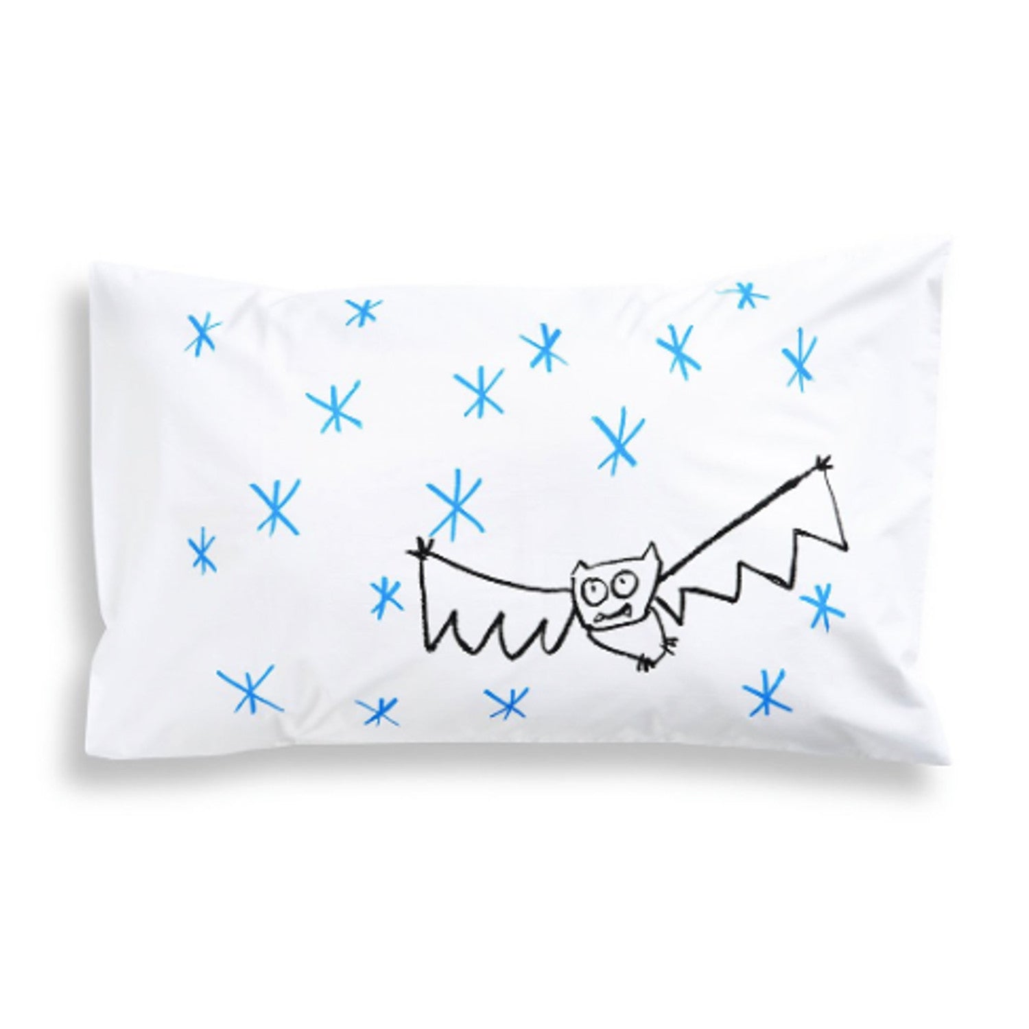 Henry and Co Pillowcase - Little Bat Blue