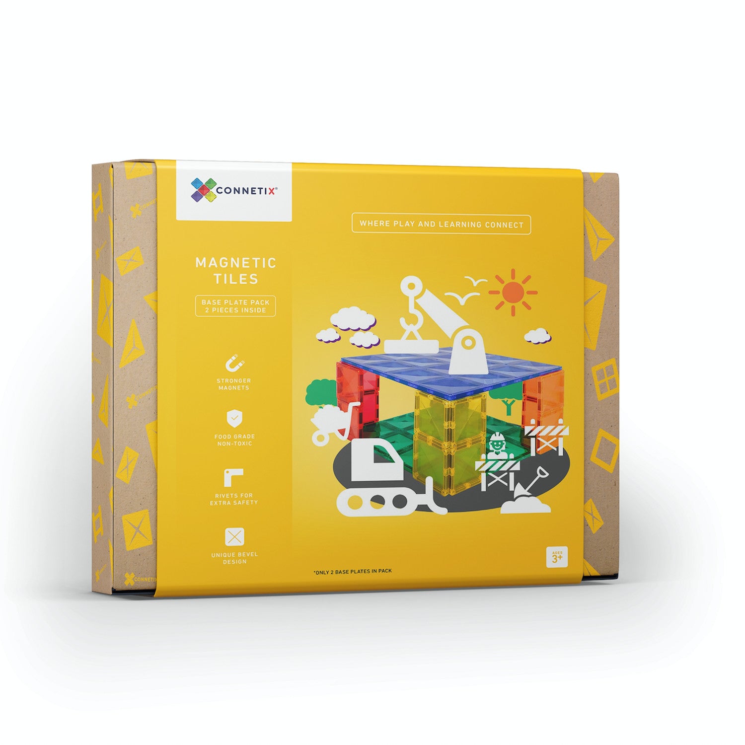 Connetix Tiles Base Plate Pack Blue Green 2 Piece