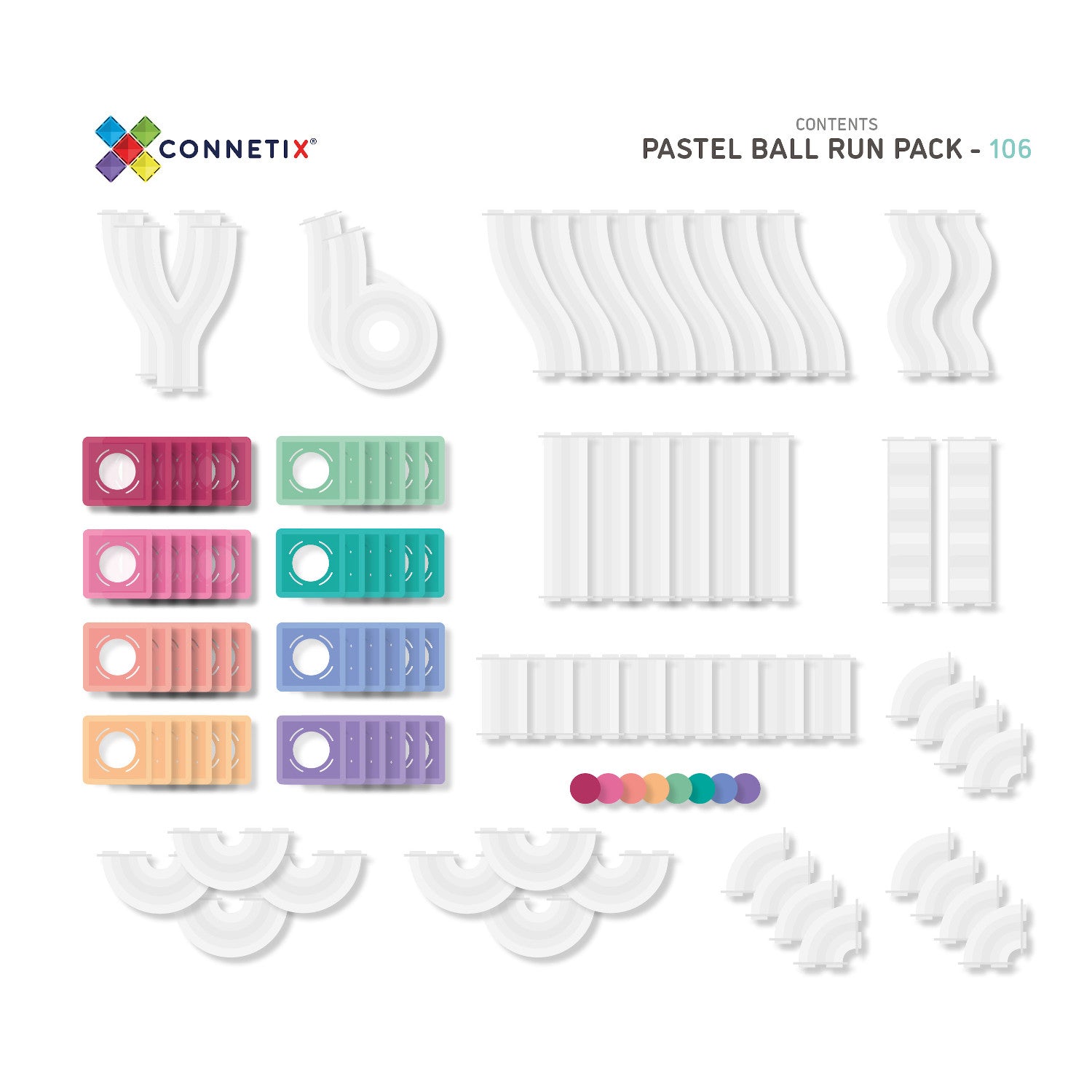 Pastel Ball Run 106 Pieces