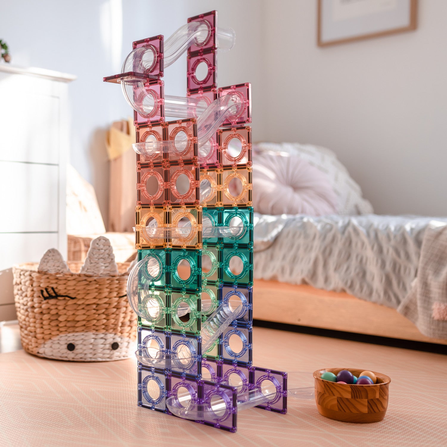 Connetix Tiles Pastel Ball Run 106 Pieces