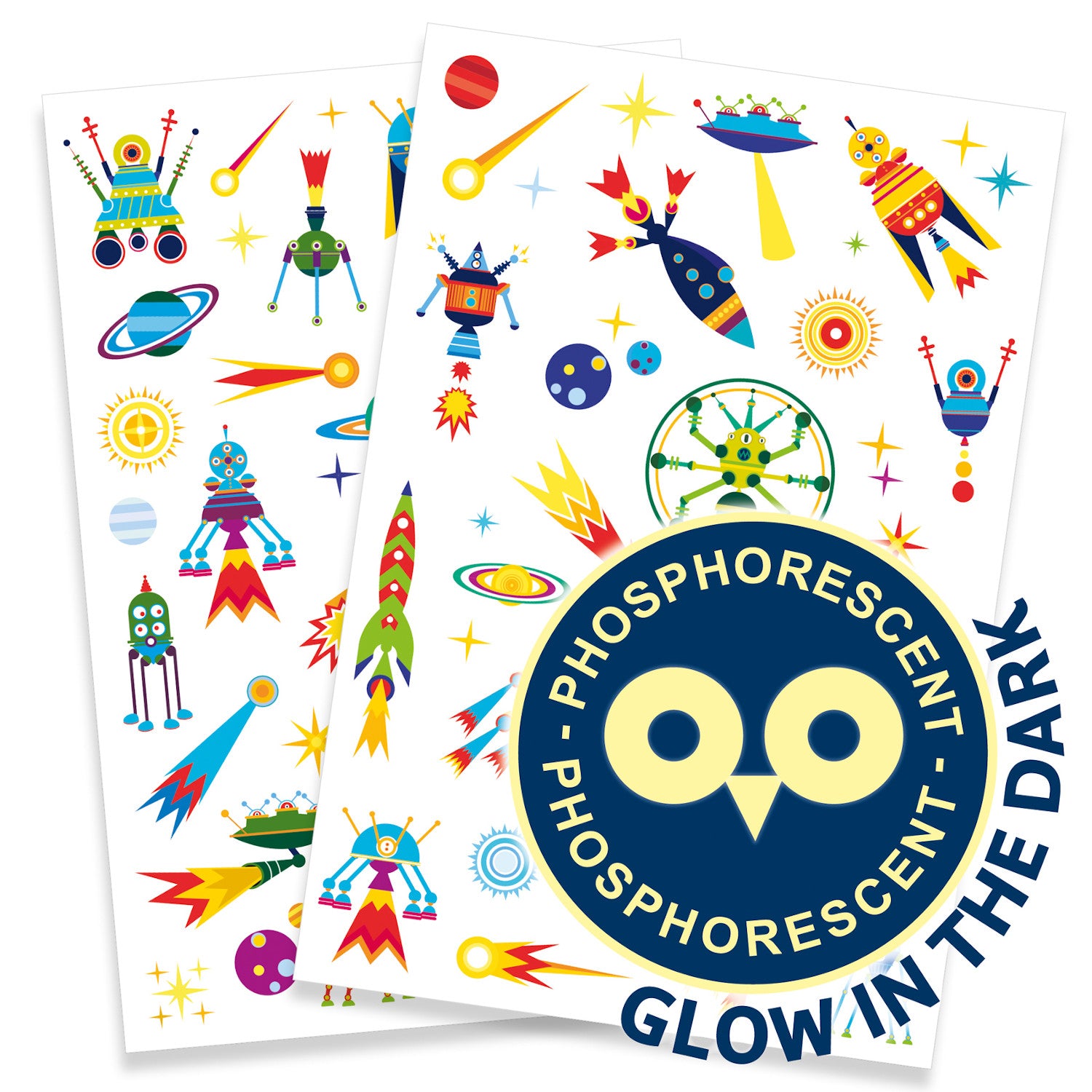 Djeco Tattoos Glow in the Dark Space Oddity